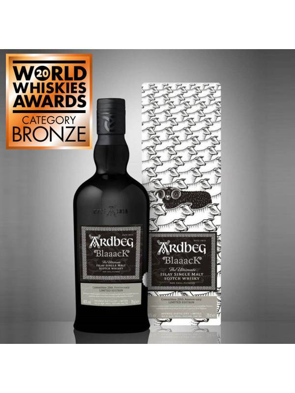 Ardbeg BlaaacK Islay Single Malt Scotch Whisky Comwithtee 20th Anniversary Limited Edition 46% Vol. 0,7l u poklon kutiji 73