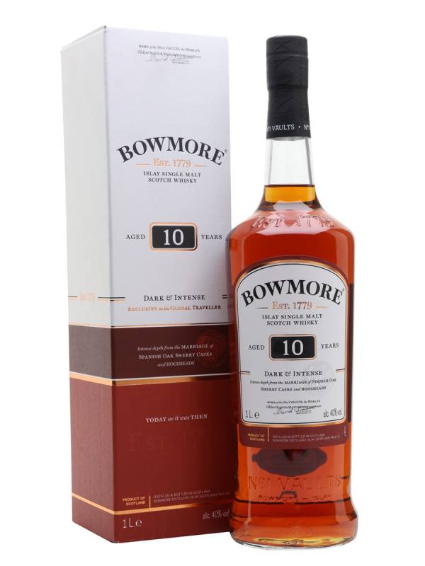 Bowmore 10 YO DARK & INTENSE Islay Single Malt Whisky 40% Vol. 1l u poklon kutiji 168