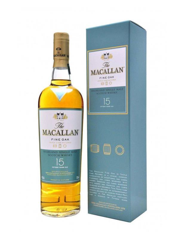 The Macallan 15 YO FINE OAK Highland Single Malt Scotch Whisky 43% Vol. 0,7l u poklon kutiji 1127