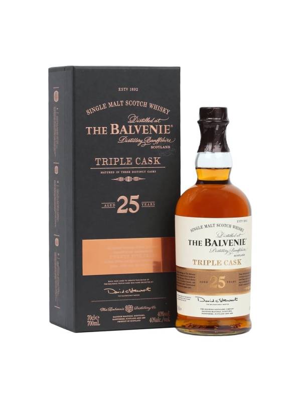 The Balvenie 25 YO Triple Cask 40% Vol. 0,7l u poklon kutiji 1039