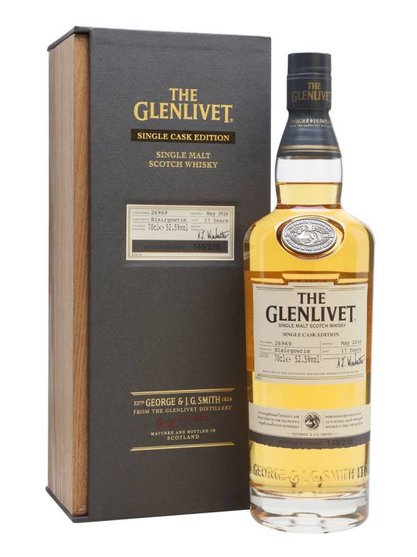 The Glenlivet 17 Years Old SINGLE CASK EDITION Blairgowrie 2016 52,5% Vol. 0,7l in Wooden case 1083