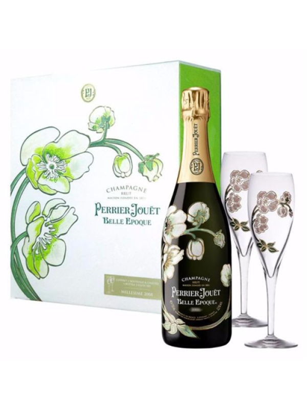 Perrier-Jouët Belle Epoque Champagne Brut 2012 12,5% Vol. 0,75l with 2 glasses 823