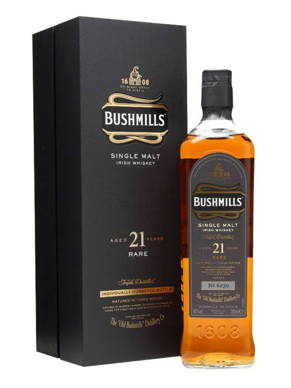 Bushmills 21 Years Old RARE Single Malt Irish Whiskey 40% Vol. 0,7l in Giftbox 239