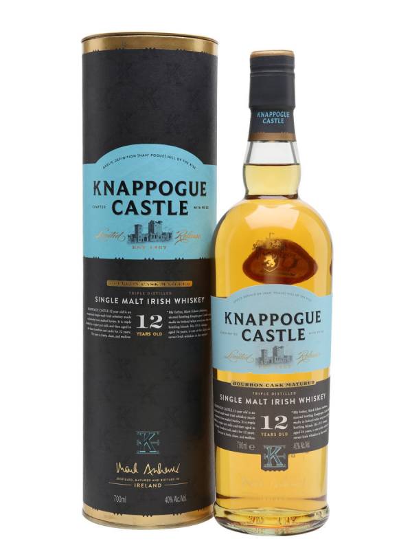 Knappogue Castle 12 Years Old BOURBON CASK MATURED Single Malt Irish Whiskey 43% Vol. 0,7l in Giftbox 660