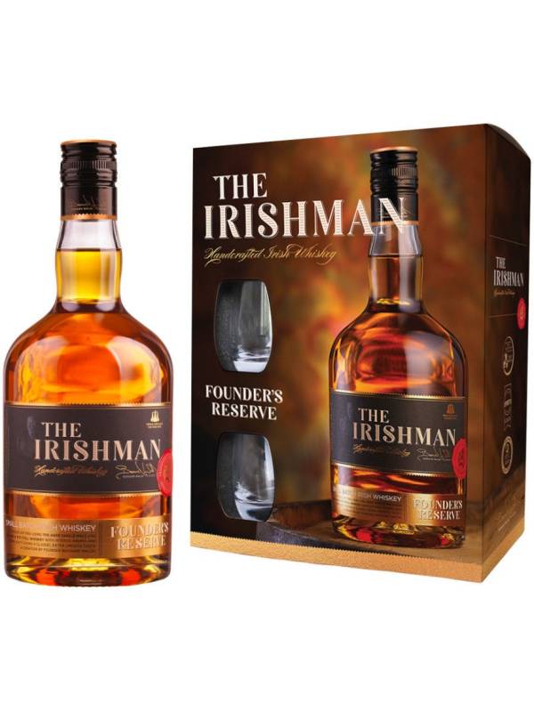 The Irishman FOUNDER'S RESERVE Small Batch Irish Whiskey 40% Vol. 0,7l in Giftbox with 2 glasses 1116