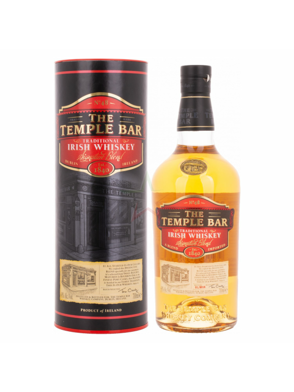 The Temple Bar Signature Blend Traditional Irish Whiskey 40% Vol. 0,7l in Giftbox 1162