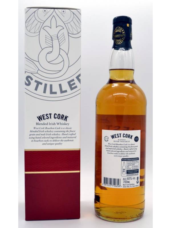 West Cork Blended Irish Whiskey Bourbon Cask 40% Vol. 0,7l in Giftbox 1234