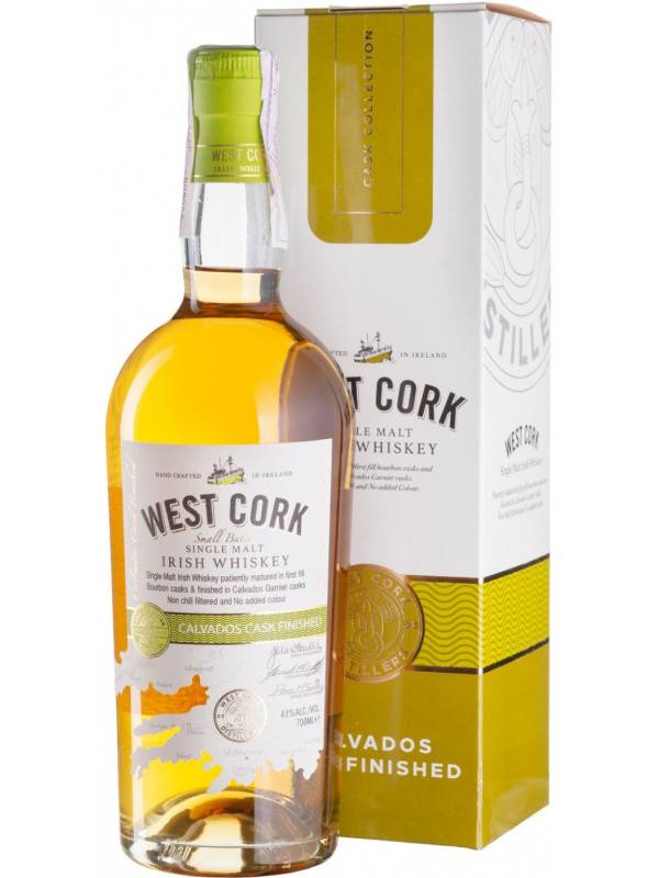 West Cork Single Malt Irish Whiskey CALVADOS CASK FINISHED 43% Vol. 0,7l in Giftbox 1243