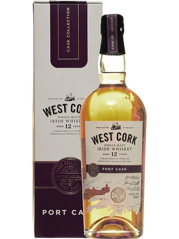 West Cork Single Malt Irish Whiskey PORT CASK FINISHED 43% Vol. 0,7l in Giftbox 1244