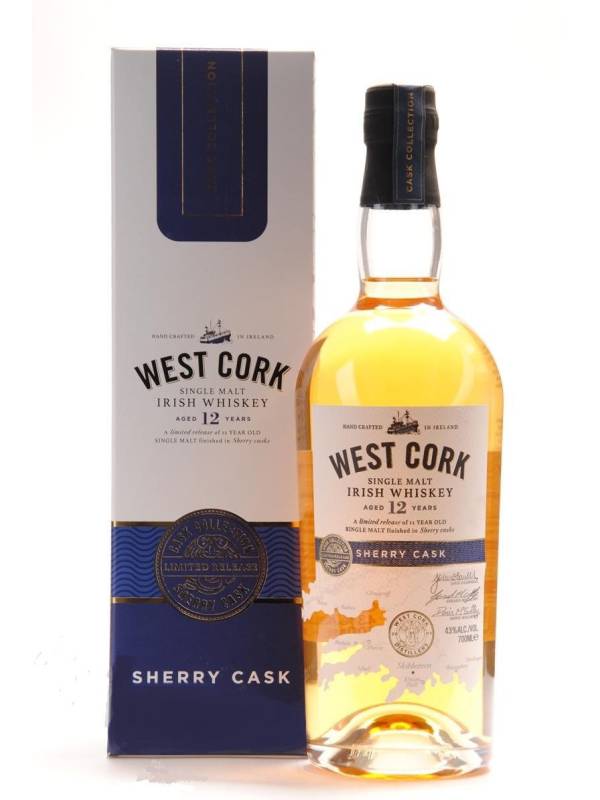 West Cork Single Malt Irish Whiskey SHERRY CASK FINISHED 43% Vol. 0,7l in Giftbox 1246