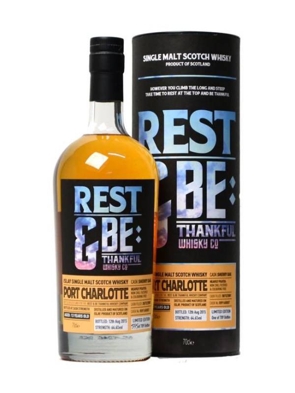 Rest & Be Thankful Port Charlotte 13 YO Sherry Cask Limited Edition 64,6% Vol. 0,7l u poklon kutiji 859