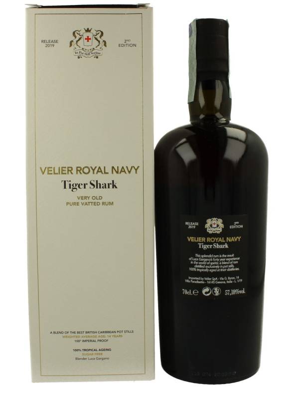 Velier Royal Navy Tiger Shark Pure Vatted Rum Release 2019 57,2% Vol. 0,7l  u poklon kutiji 1220